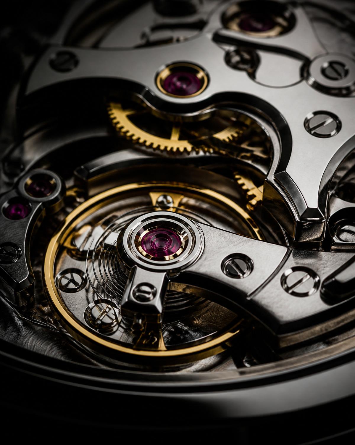 Macro d'un mouvement mécanique de montre de luxe